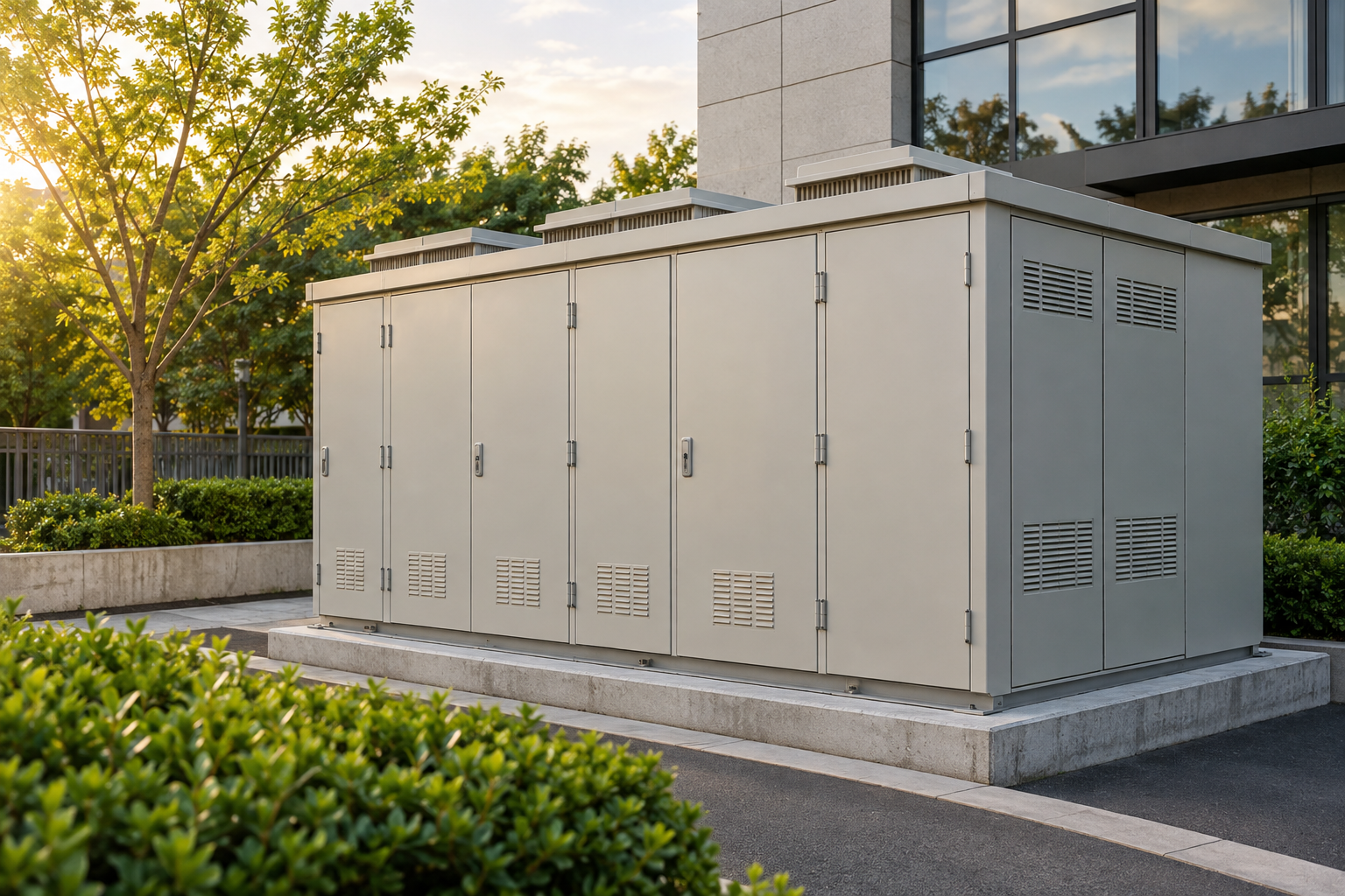 事業所の受電設備をイメージしたキュービクル